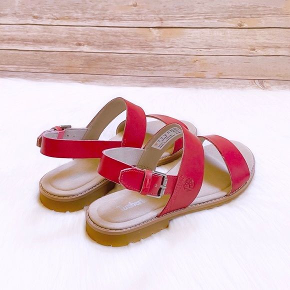 Timberland Chicago Riverside Red Leather Sandals - Picture 2 of 7